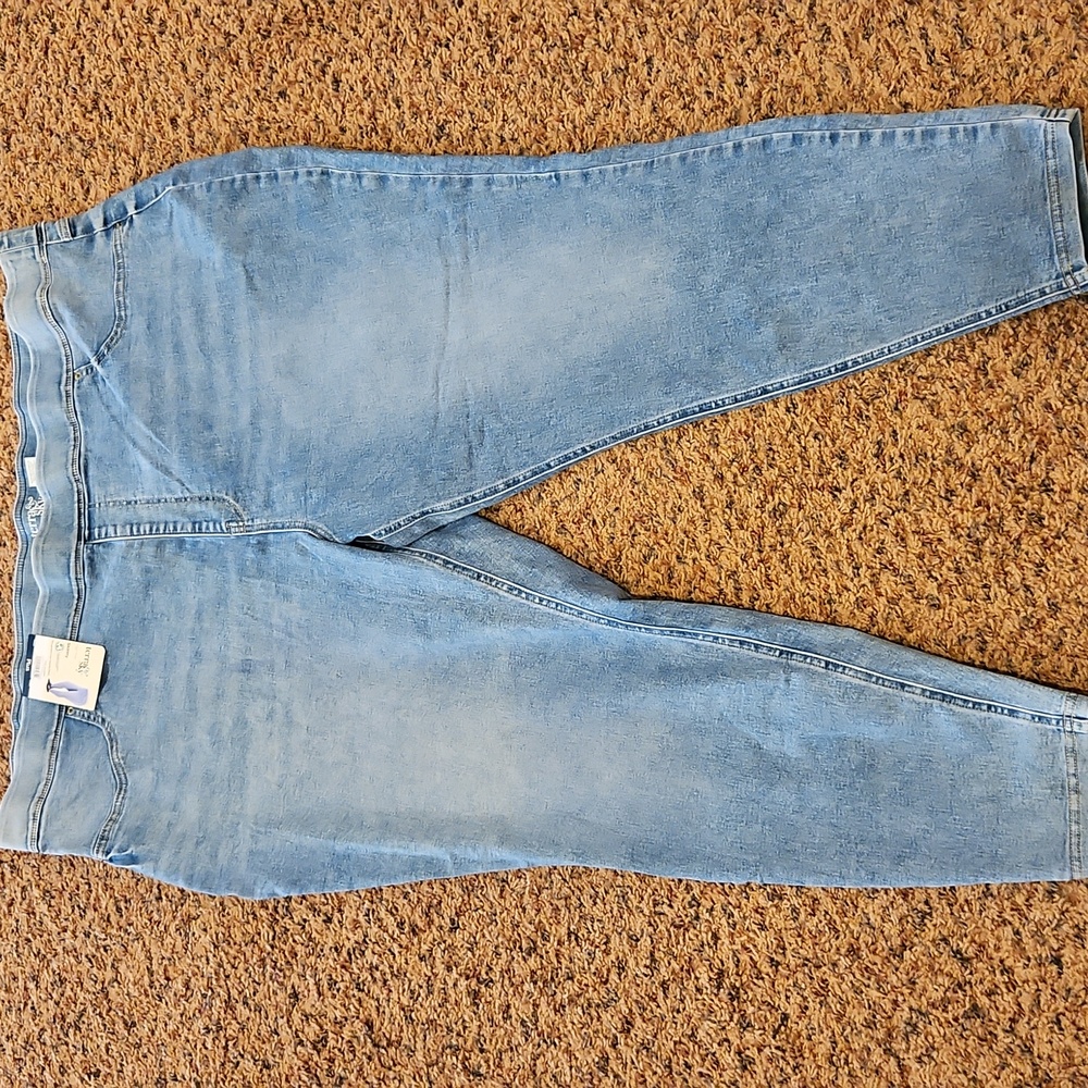 Terra & Sky Jeggings High Rise Skinny Pants Denim Light Blue 4X 28W-30W Plus